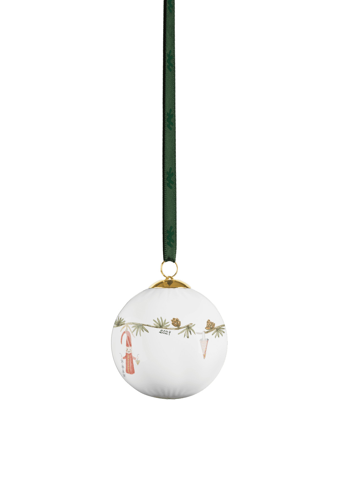 Hammershøi Christmas Kugle 2024 Ø6 cm hvid m. deko Hammershøi Christmas Kugle 2024 Ø6 cm hvid m. deko