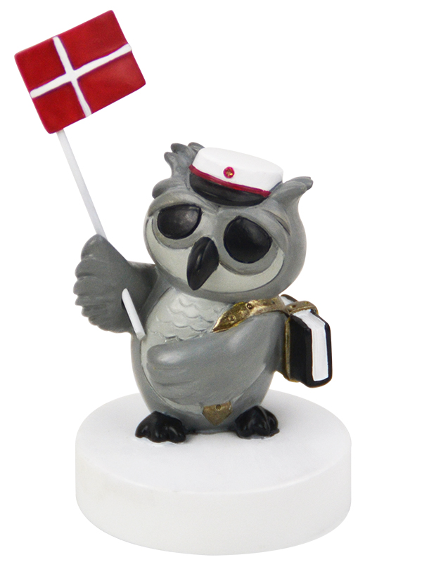 Kids by Friis - Ugle med bog og flag, rød