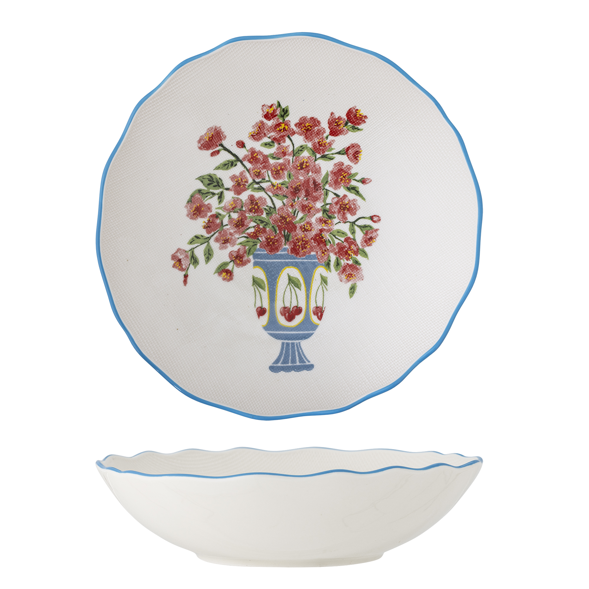 Bloomingville - Dorothy Skål, Blå, Stentøj, D28xH6,5 cm billede