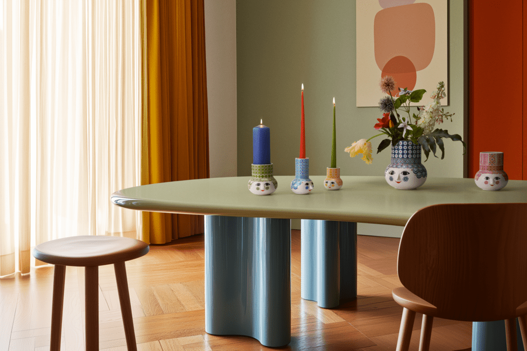 Wiinblad Olga Lysestage H14 cm lys blå Wiinblad Olga Lysestage H14 cm lys blå