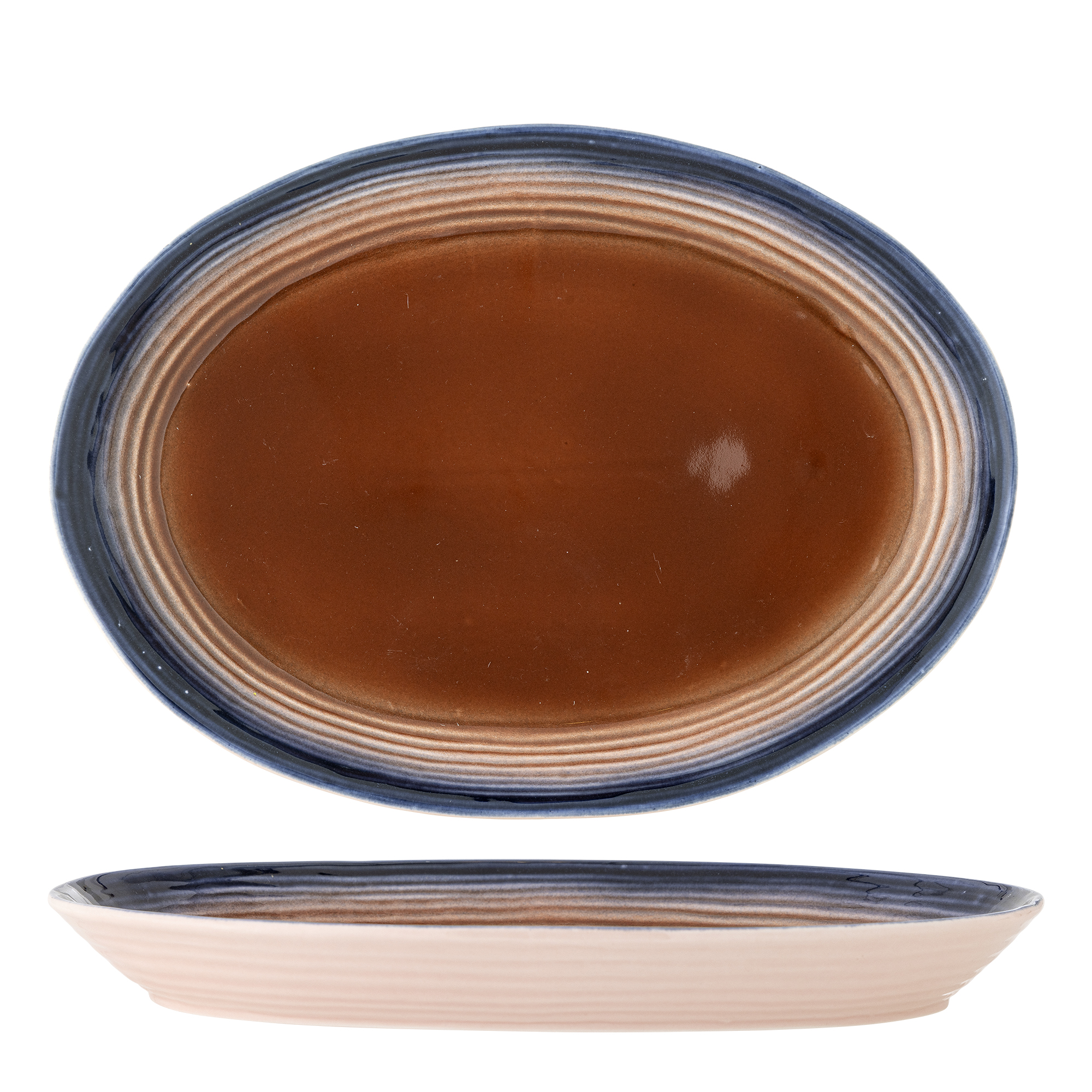 Bloomingville - Tatum Serveringsfad, Multifarvet, Stentøj, L32xH4xW24 cm