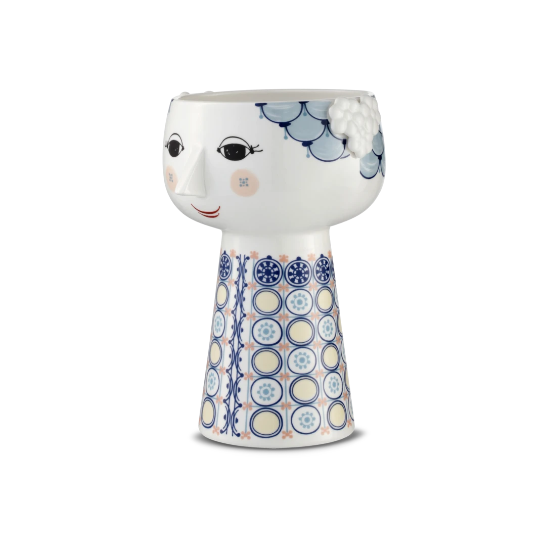 Wiinblad Eva Vase H18,5 cm blå
