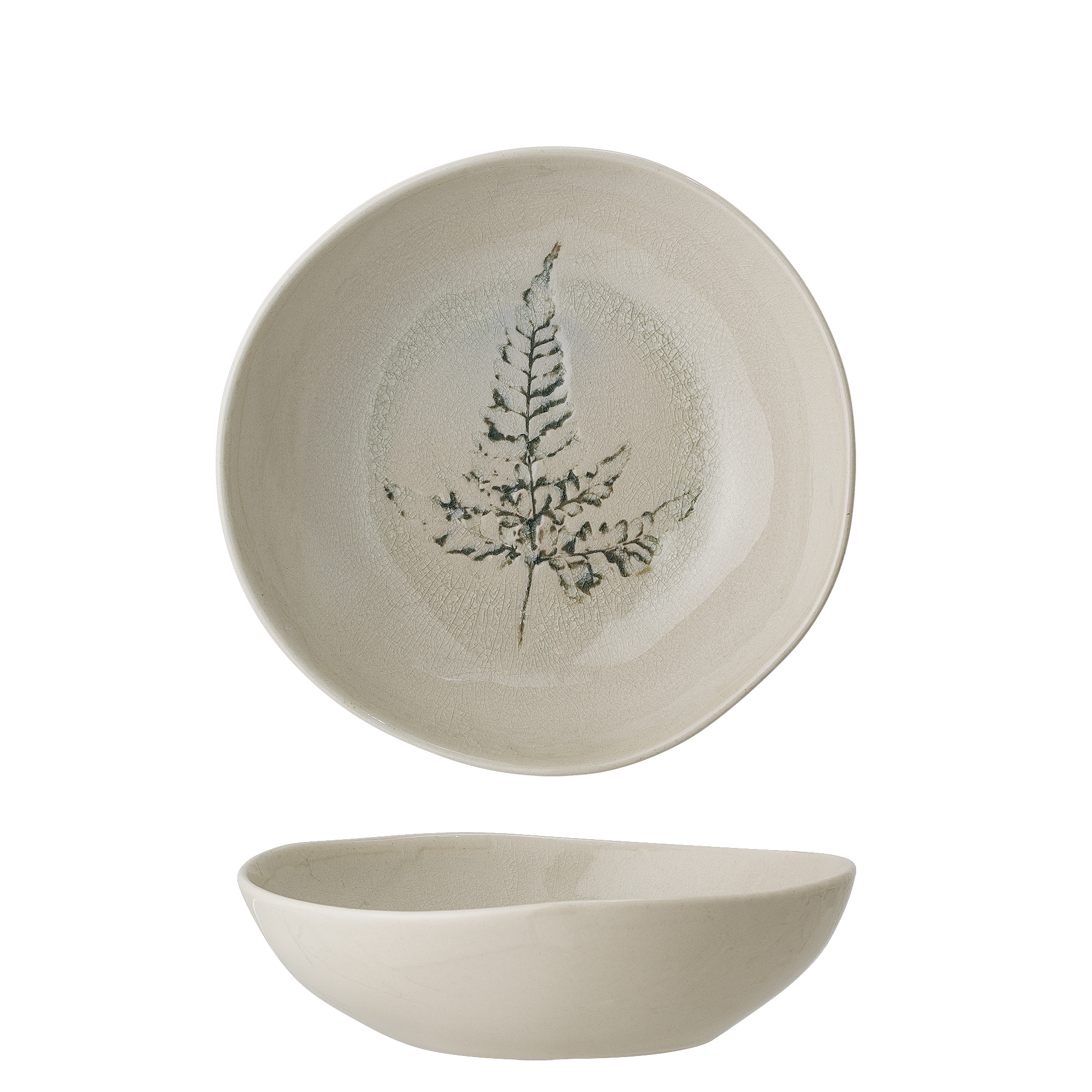 Bloomingville - Bea Tallerken Dyb, Natur, Stentøj, D21xH6 cm