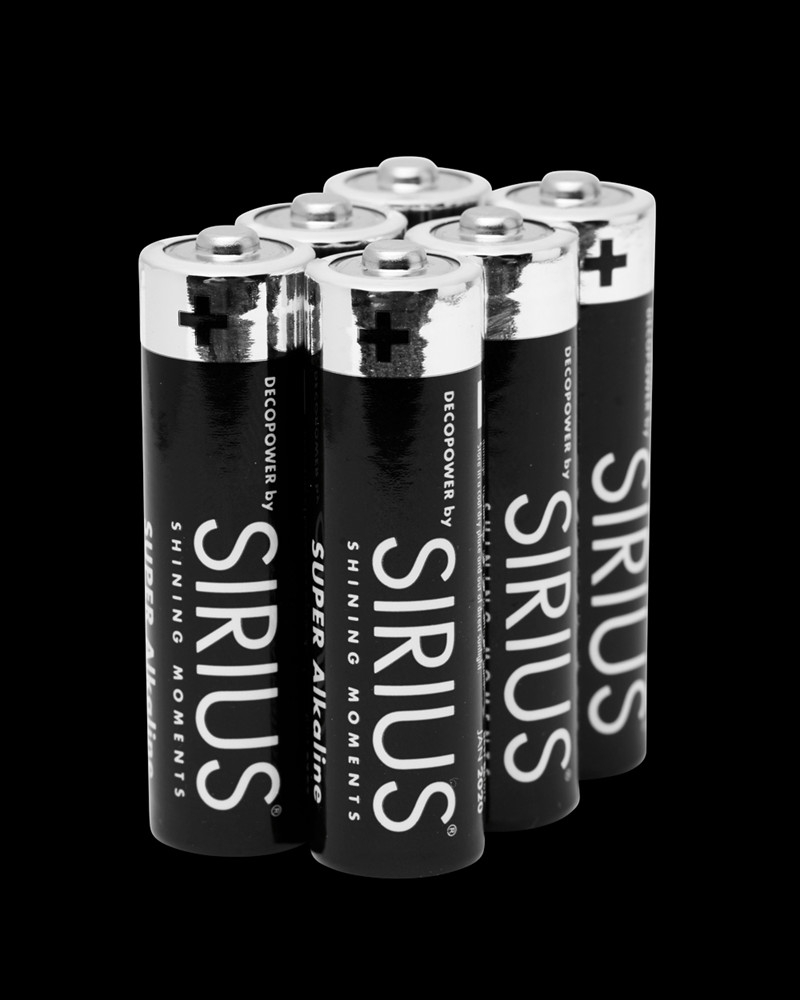 AA DecoPower batterier by Sirius, 6 stk, Blå/Sølv