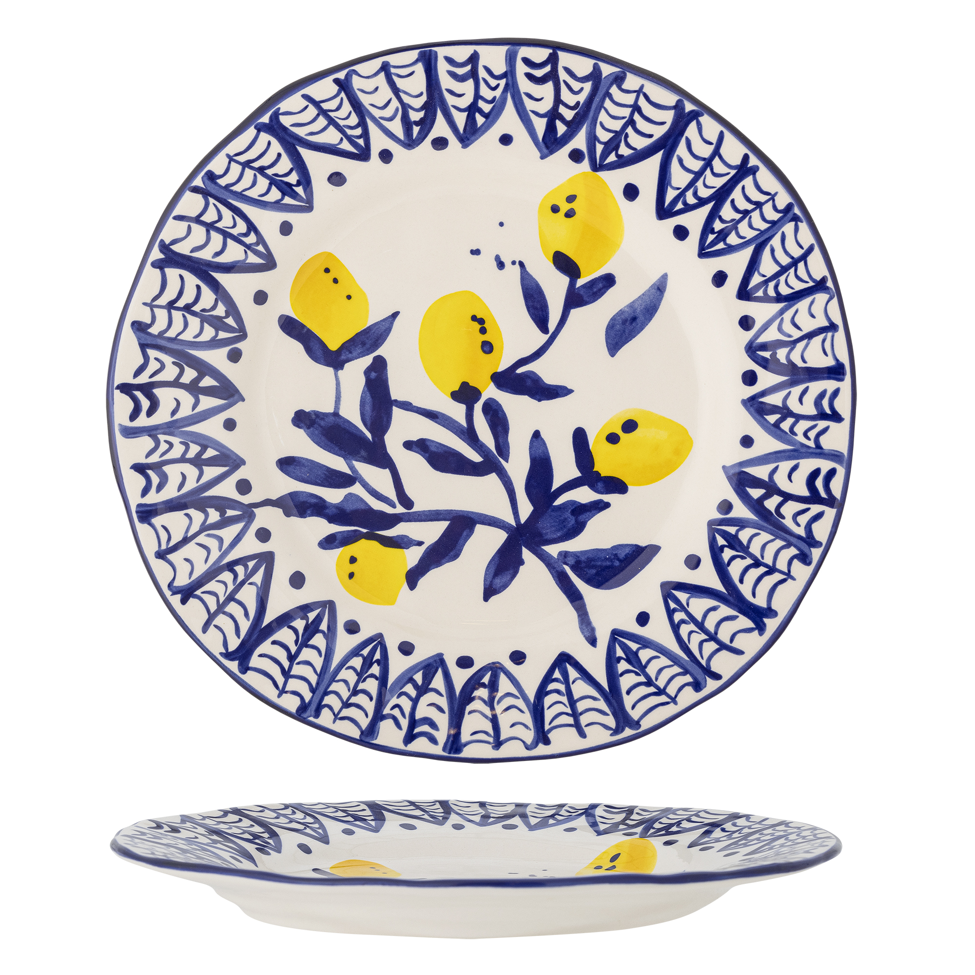 Bloomingville - Maxima Tallerken, Blå, Stentøj, D27xH3 cm