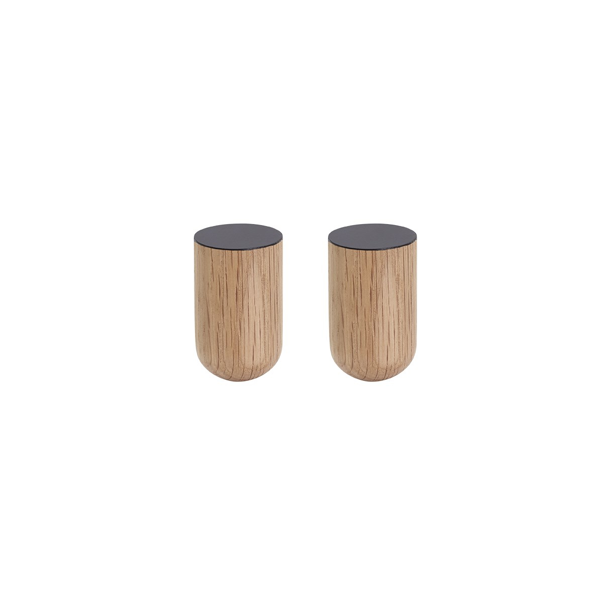 Andersen Furniture - Contrast Hooks, Ø 3 cm, sort/eg, sæt á 2 stk.