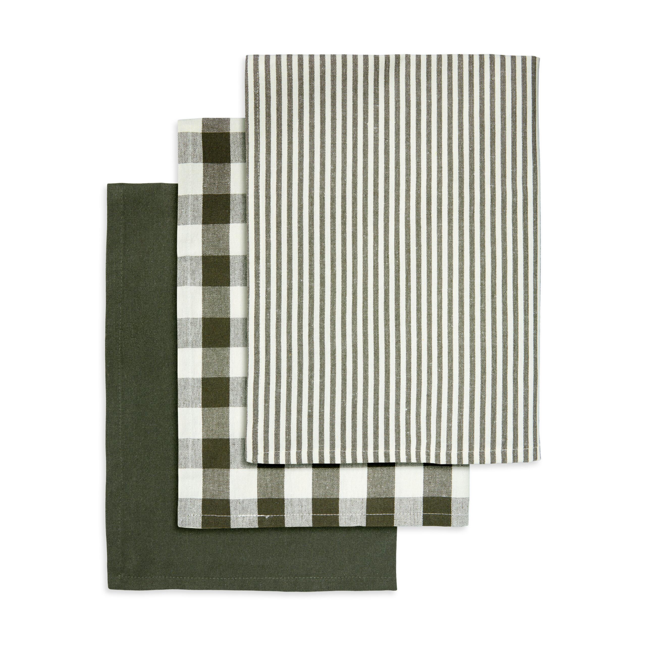 Engholm Textiles - Viskestykke 3-Pack Recycle 50X70 Cm Army Green, Army Green