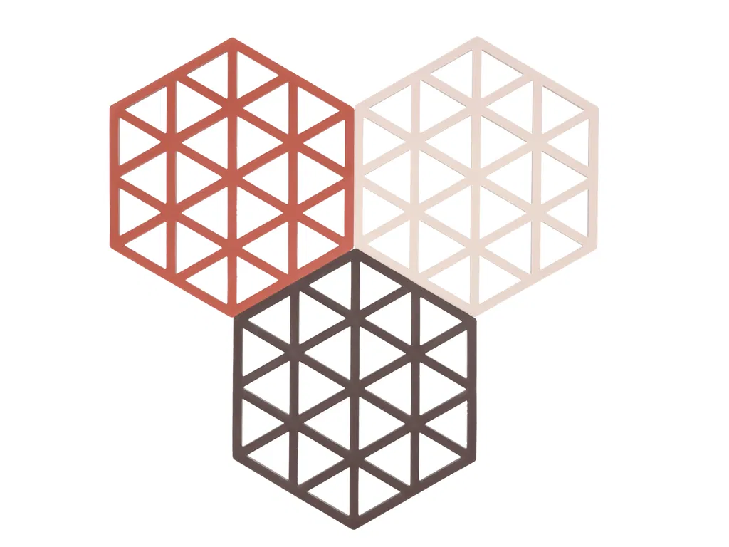 ZONE Denmark - Bordskåner Triangles 3 stk. Burned Red/Rose/Kalamata