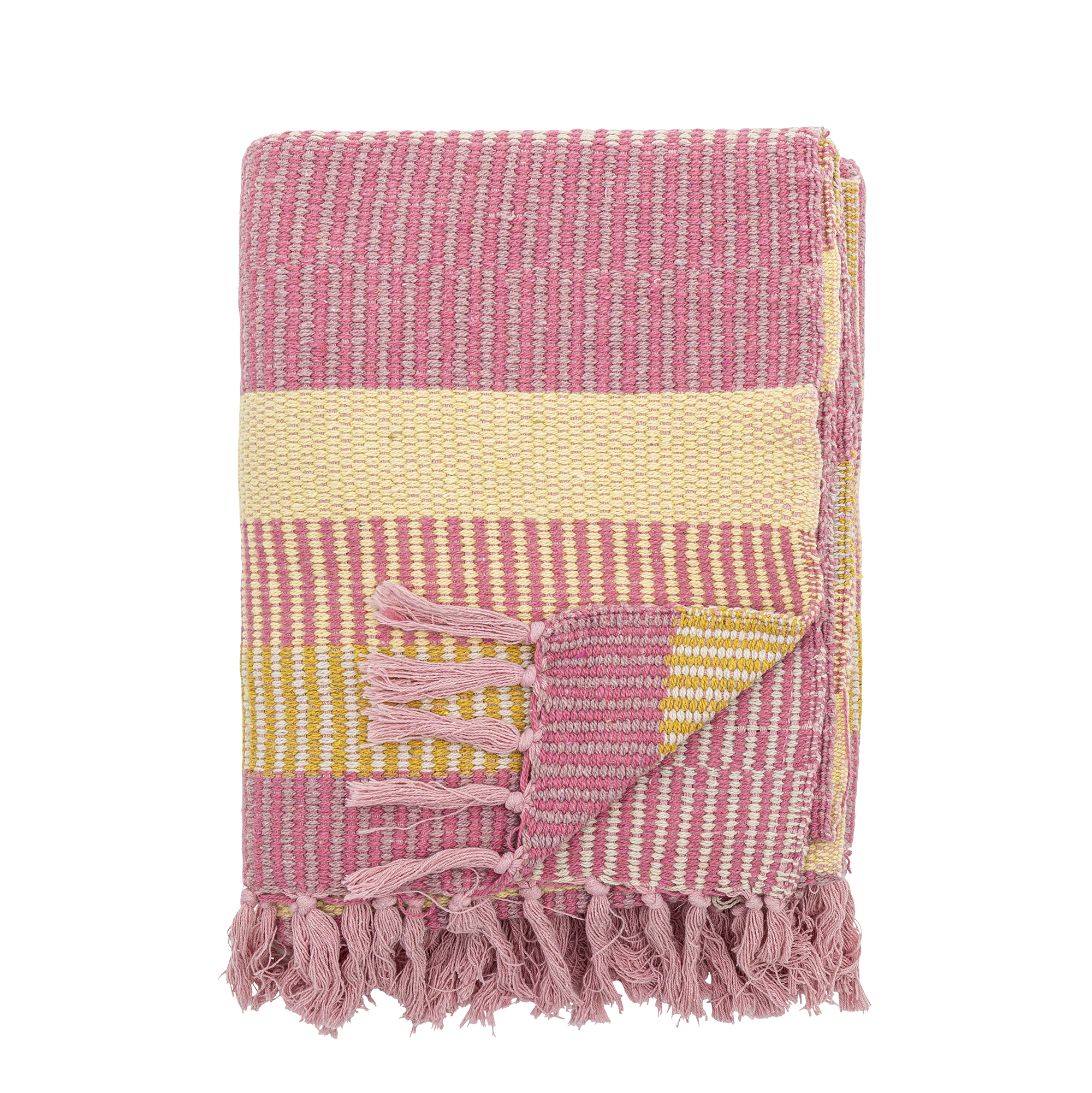Bloomingville - Isnel Plaid, Pink, Genanvendt Bomuld, L160xW130 cm