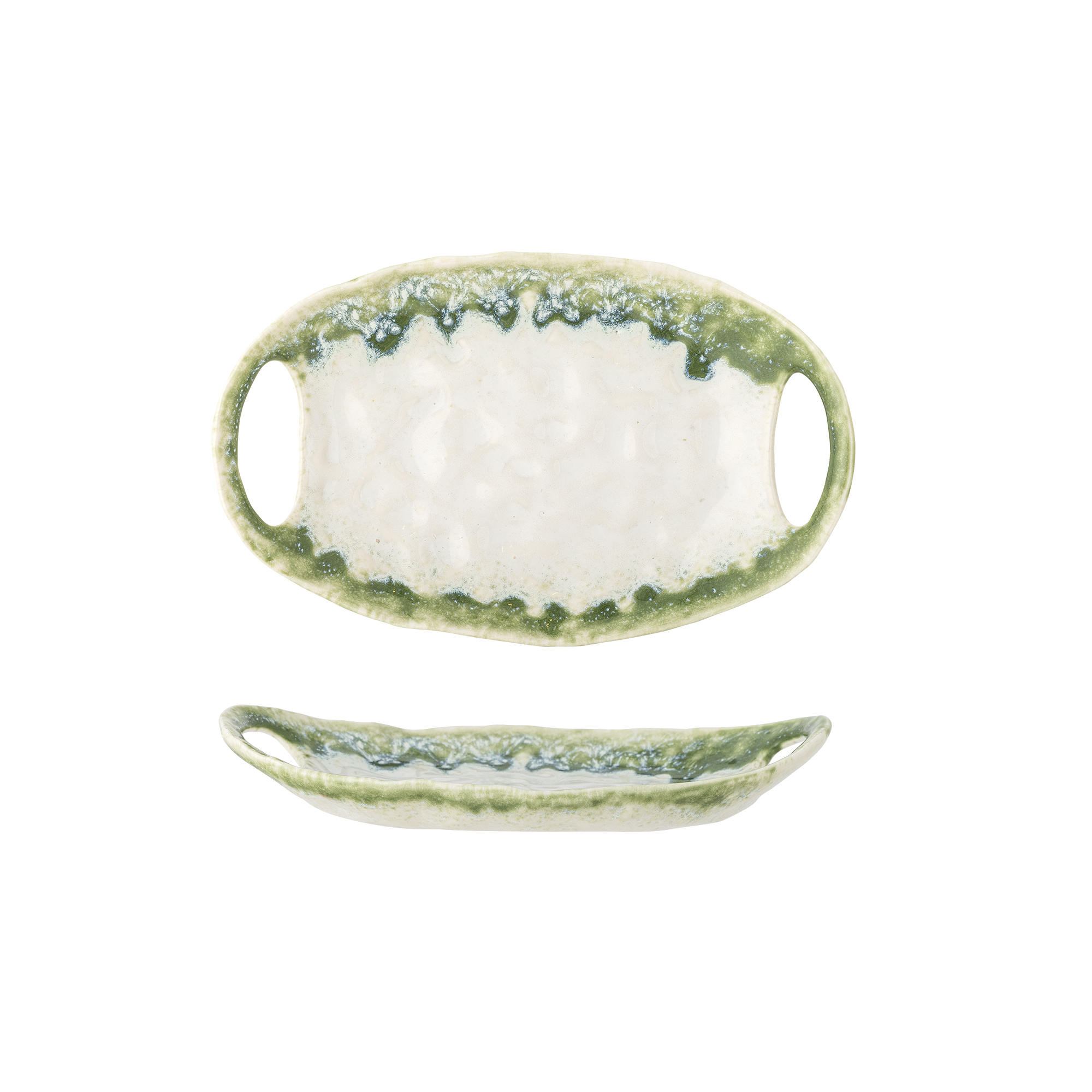 Bloomingville - Prim Serveringsfad, Grøn, Stentøj, L22xH3,5xW13,5 cm billede