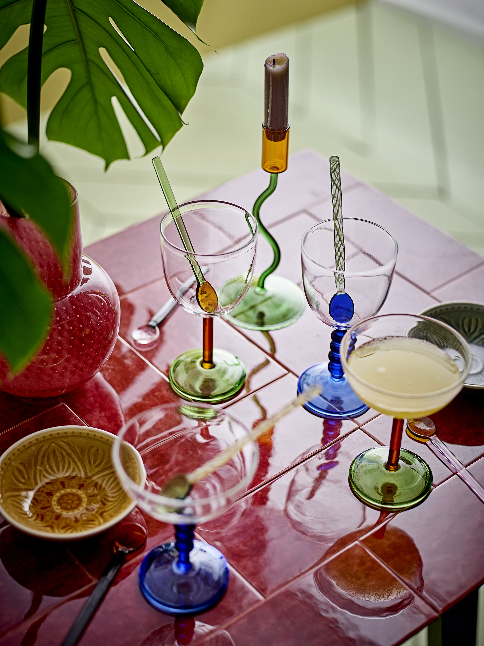 Martine Cocktailglas, Multifarvet, Glas, D11xH14,5 cm