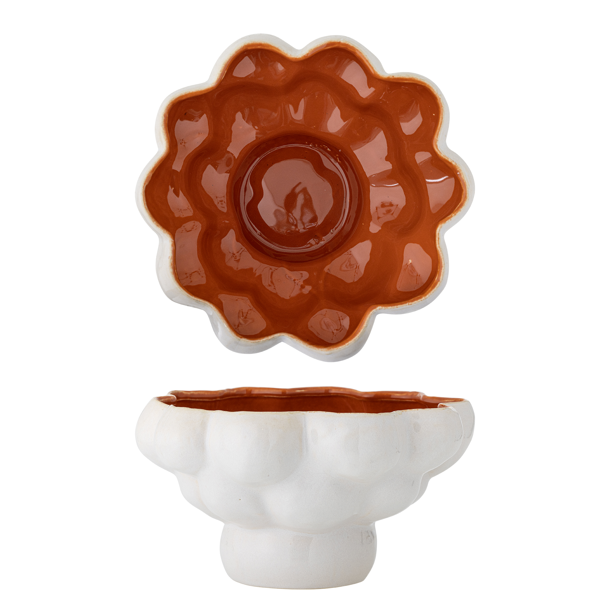 Bloomingville - Valkyrie Skål, Hvid, Stentøj, D28,5xH15,5 cm billede