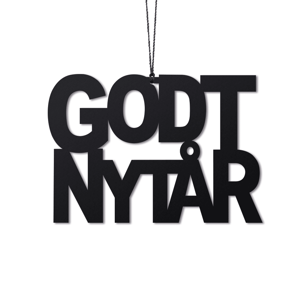 Godt Nytår, sort 2 stk. Godt Nytår, sort 2 stk.