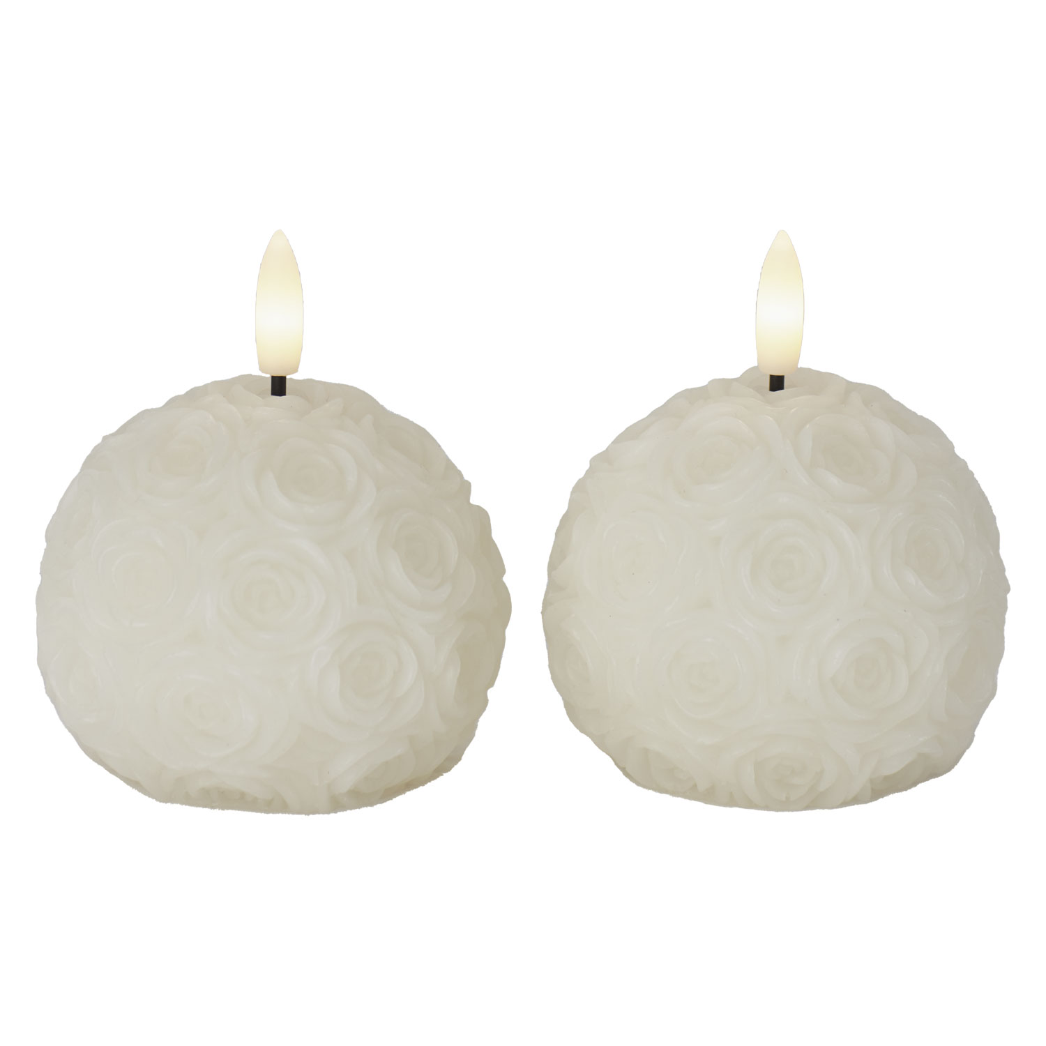 Rosalina, 2 stk, sæt,Ø 8,3x H 7 cm, Cream