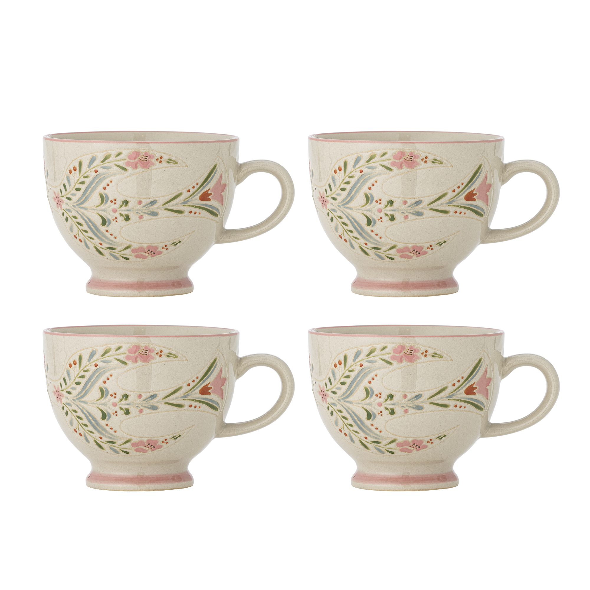 Bloomingville - Rosalynde Krus, Hvid, Stentøj, D11xH9 cm, Set of 4