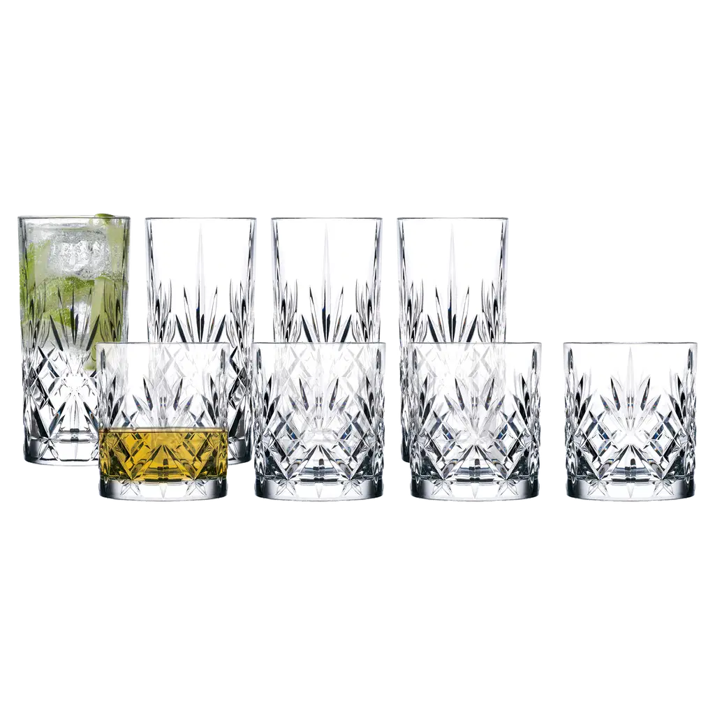 Lyngby Glas - Whisky/Highball glas Melodia 8 dele