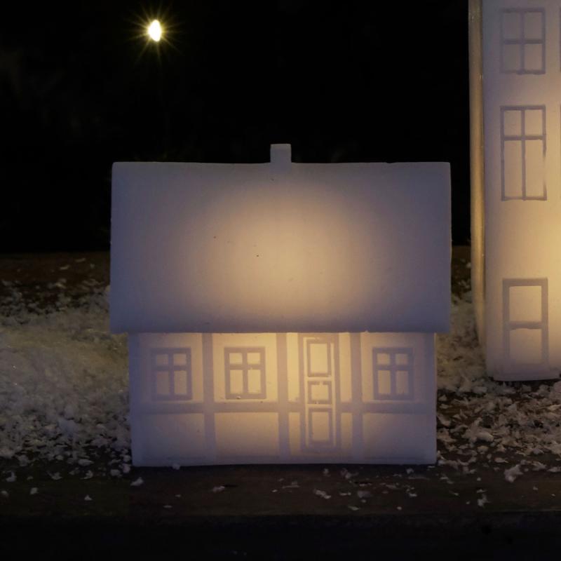 Sirius Copenhagen Bindingsværkshus, hvid, B6,5xH8xL9cm