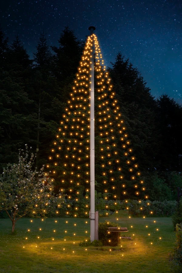 Sirius Tech-Line LED flagstangskæde, 900 varmhvide lys, 7,5 m