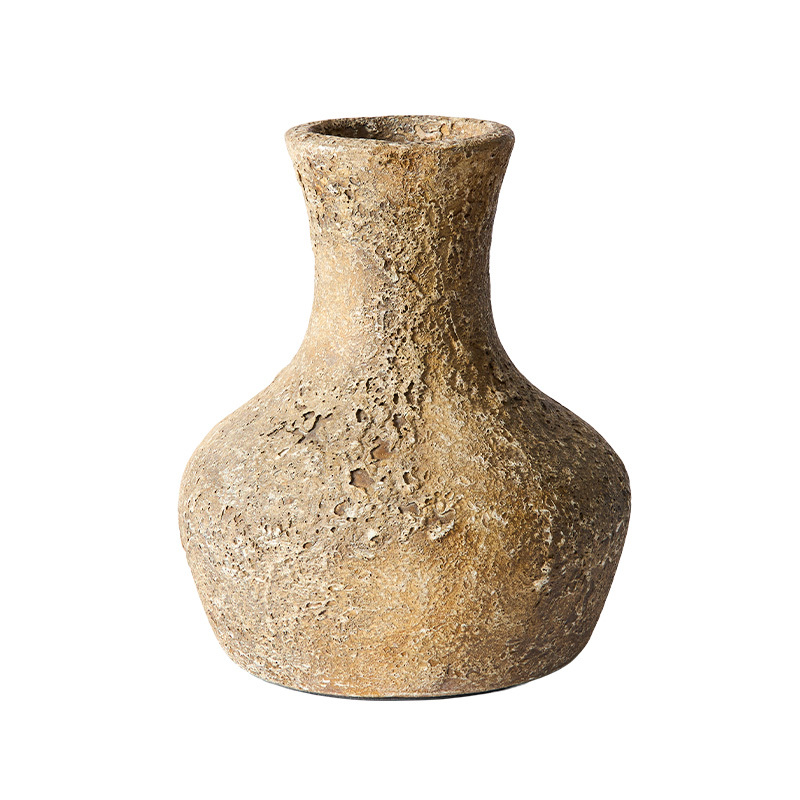 Muubs - Eris Vase L - Rustik Sand, Ø10xH24 cm - Terrakotta - Rustik Sand