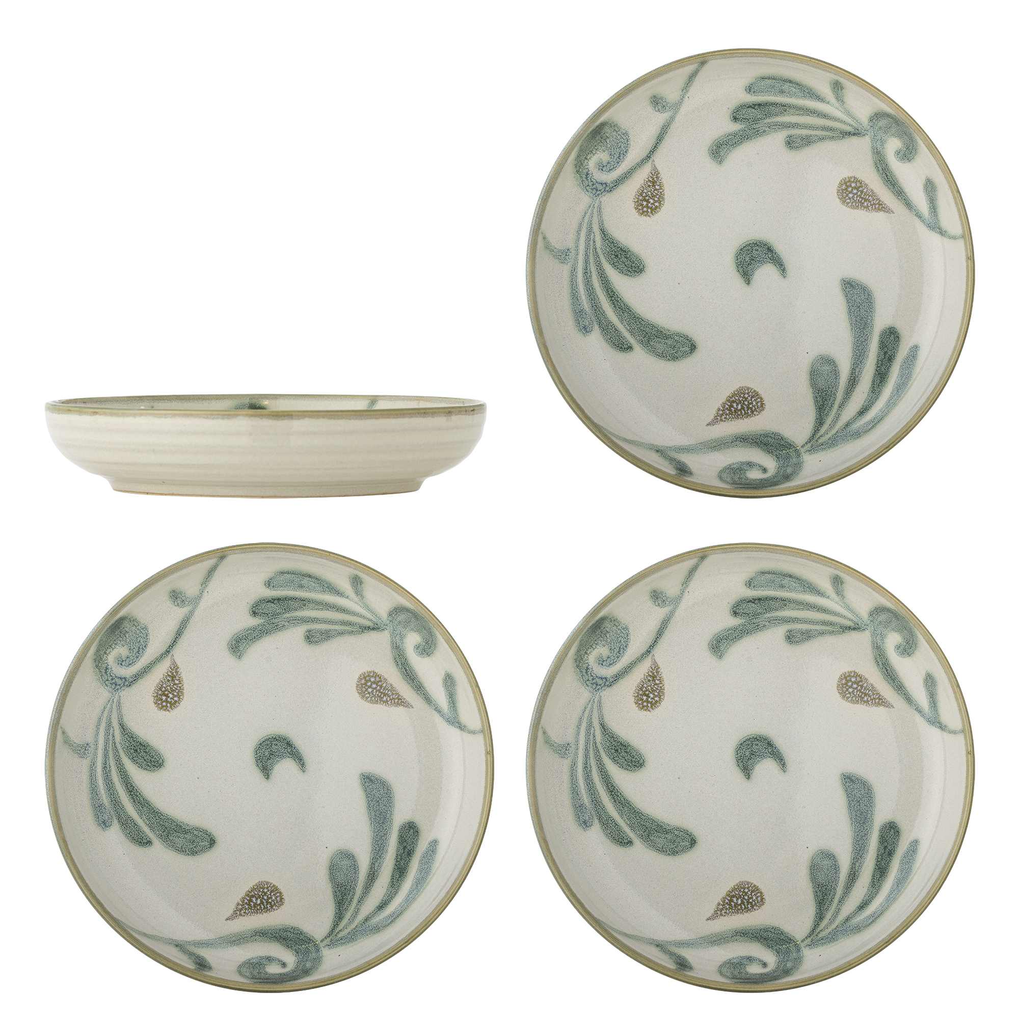 Bloomingville - Bethany Tallerken, Multifarvet, Stentøj, D20,5xH4 cm, Set of 4