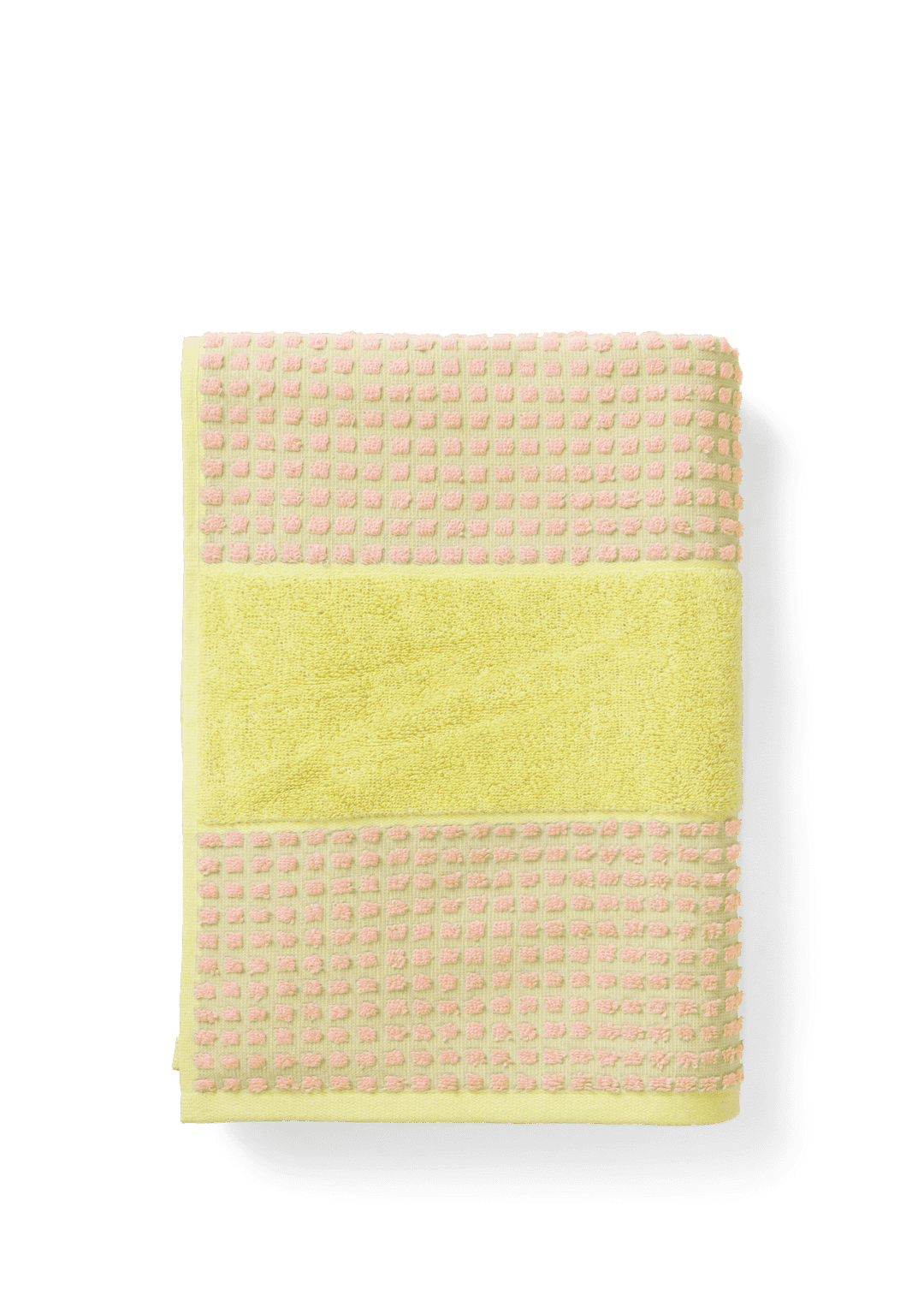 Juna - Check Håndklæde 70x140 cm gul/pink