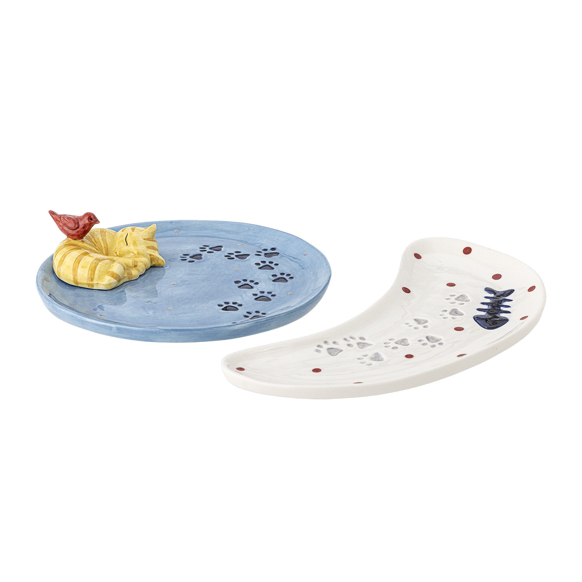 Bloomingville - Bitte Serveringsfad, Multifarvet, Stentøj, L23xH1,5xW12/D19xH5 cm incl deco, Set of 2
