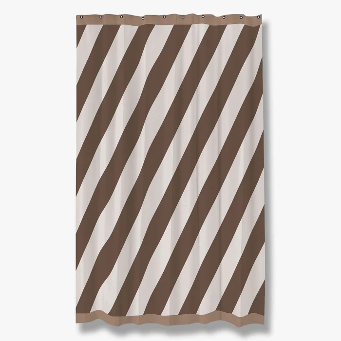 Mette Ditmer - DIAGONAL badeforhæng, 150x200 cm, Chocolate