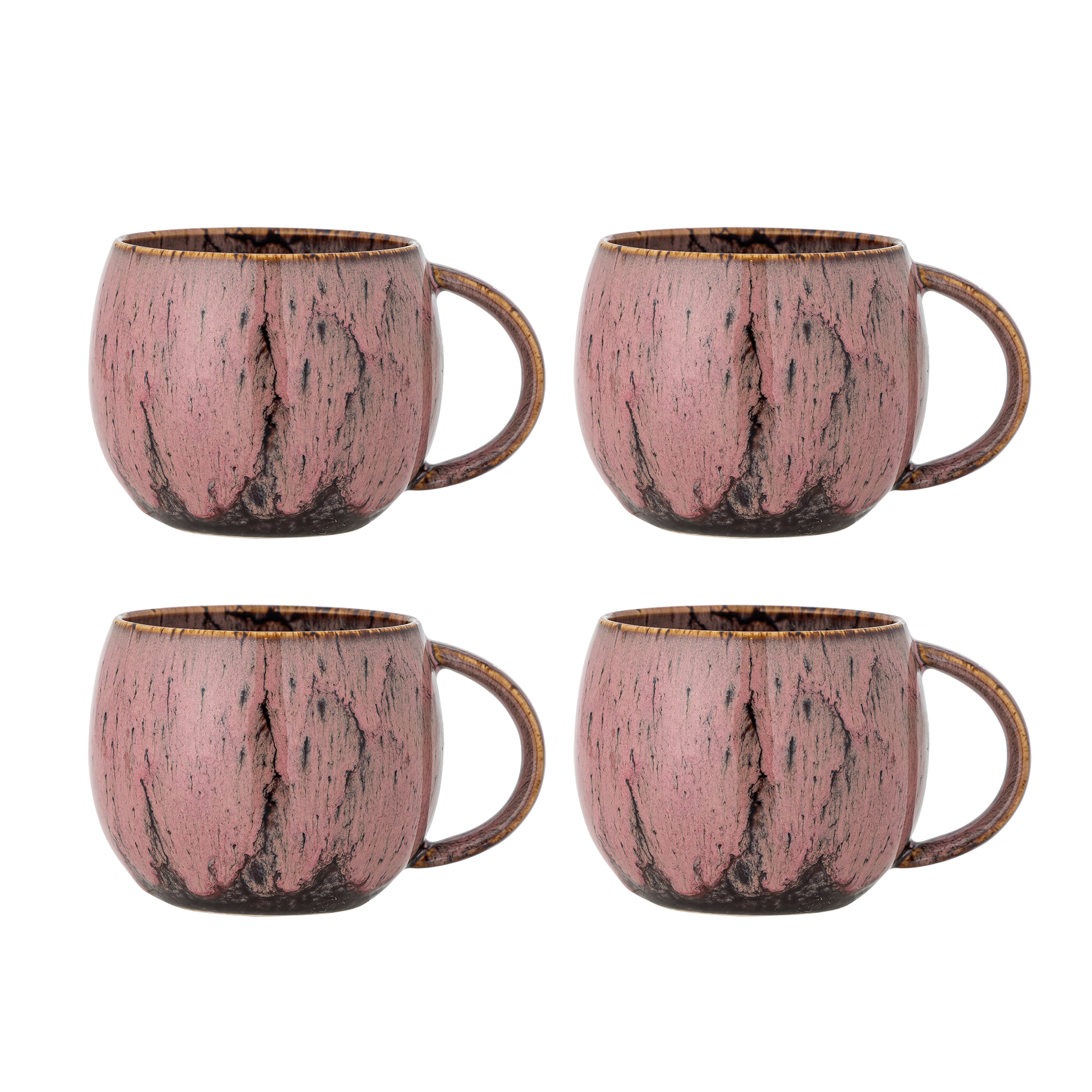 Bloomingville - Rayen Krus, Rosa, Stentøj, D10xH8 cm, Set of 4
