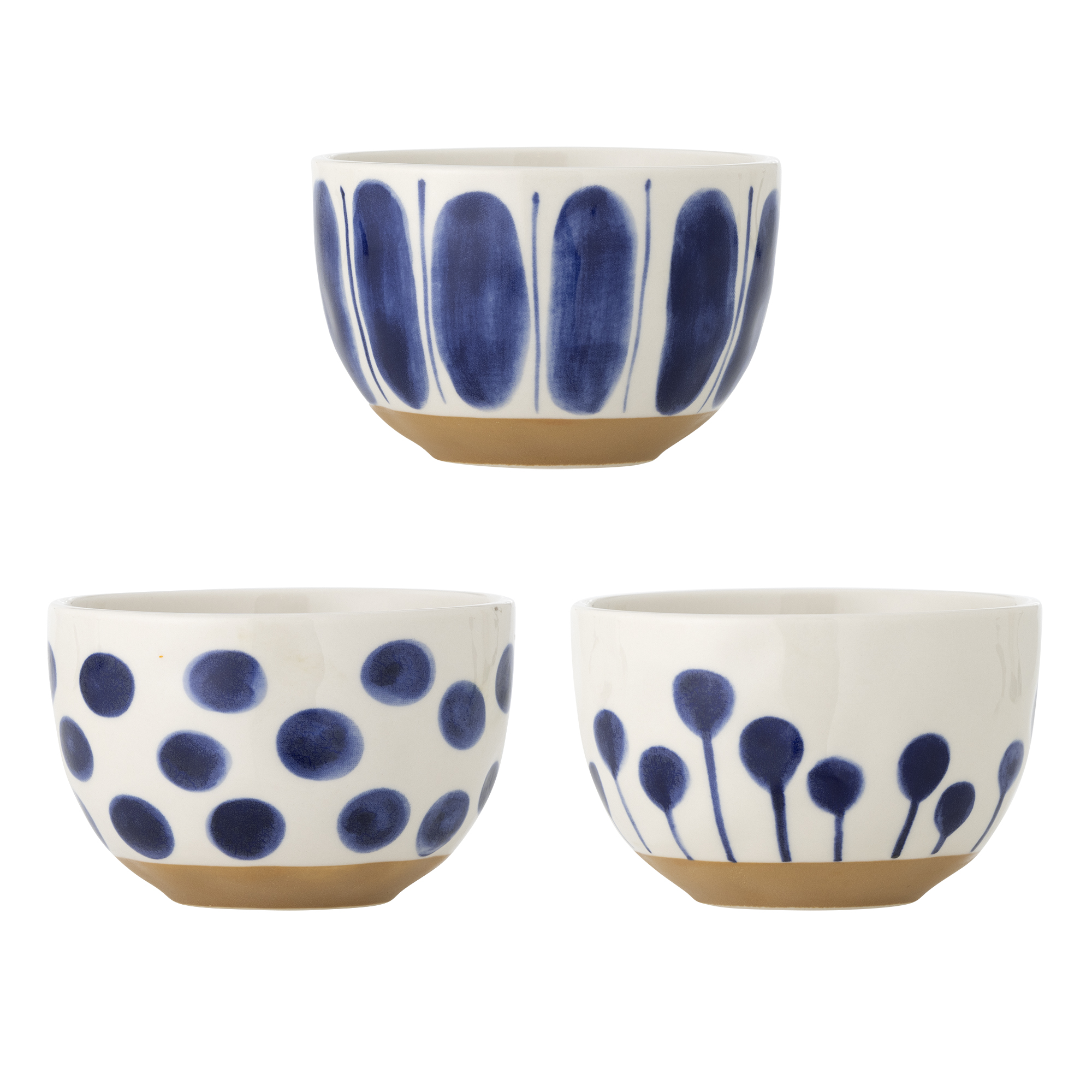 Bloomingville - Linora Skål, Blå, Stentøj, D12,5xH8 cm, Set of 3