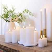 Sirius Smilla Genopladelig bloklys 10/12,5/15 cm 3 stk. sæt, Hvid