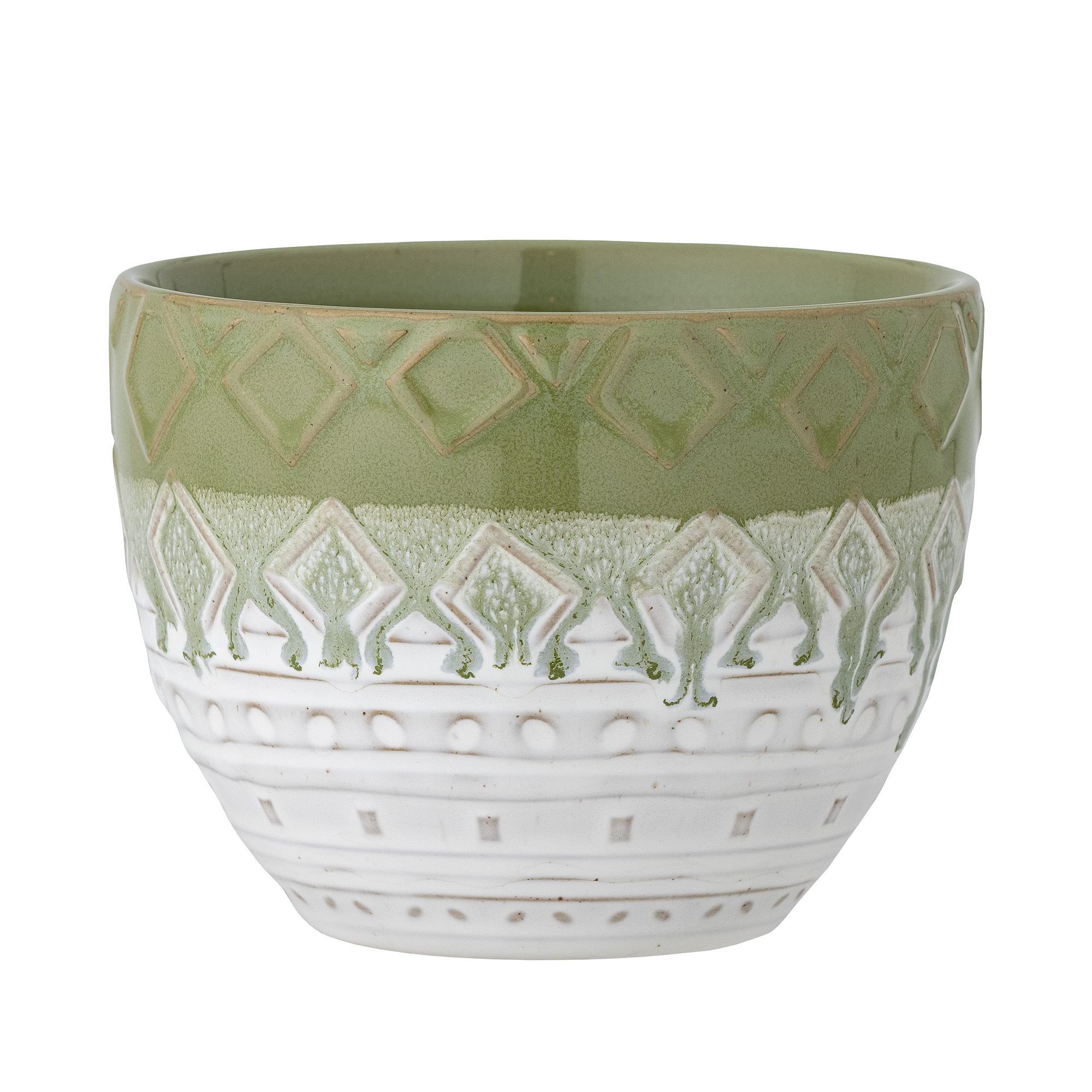 Bloomingville - Basel Urtepotteskjuler, Grøn, Stentøj