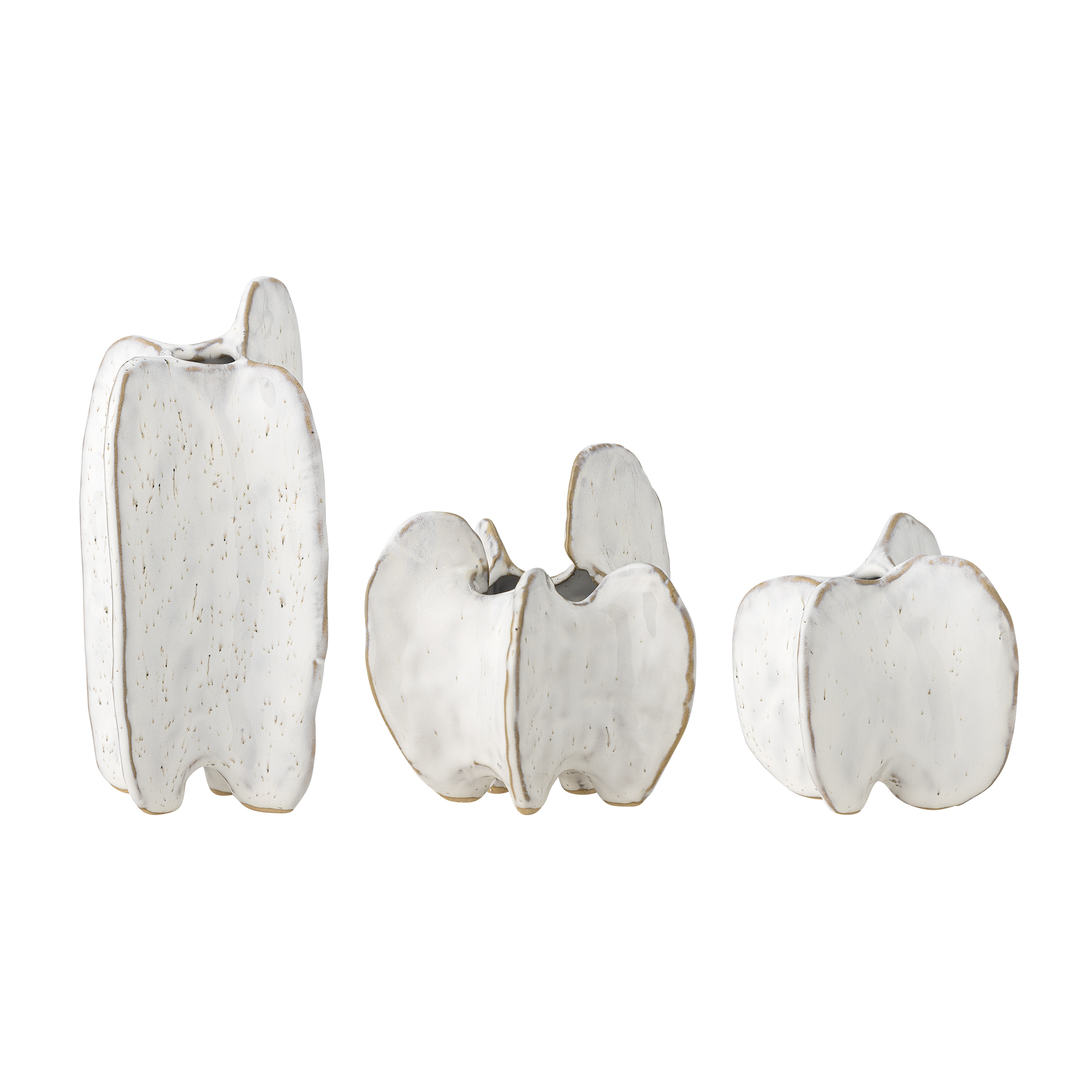 Bloomingville - Jayce Vase, Hvid, Stentøj, D8xH8/D10xH10,5/D8xH15 cm, Set of 3