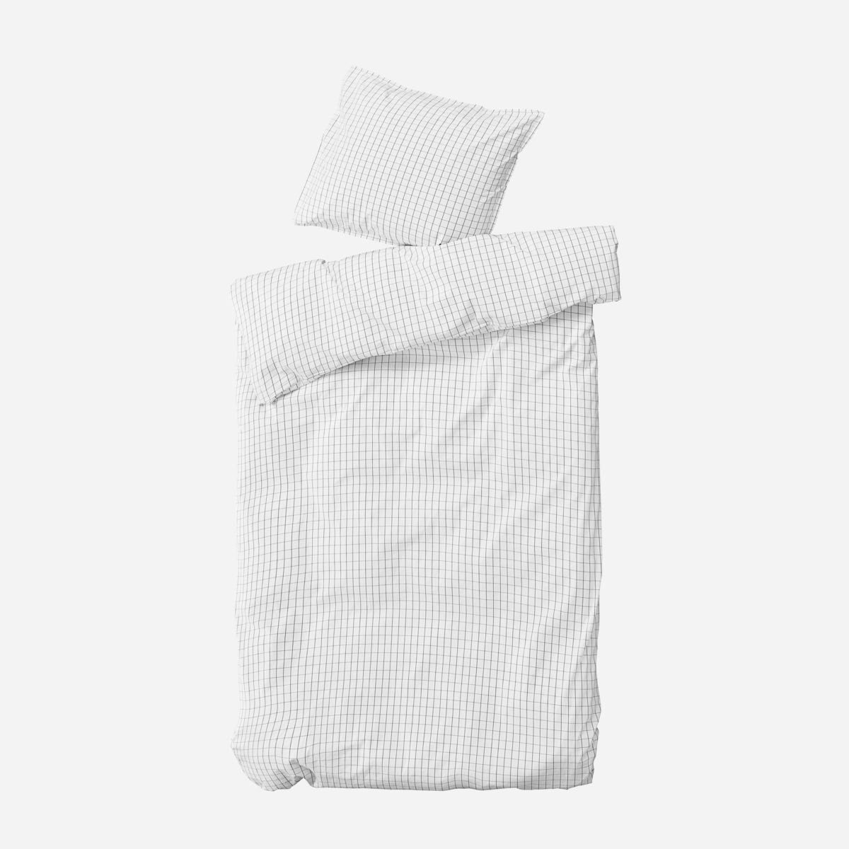 Sengesæt byNORD Erika økologisk bomuld percale 150x210 cm snow/coal