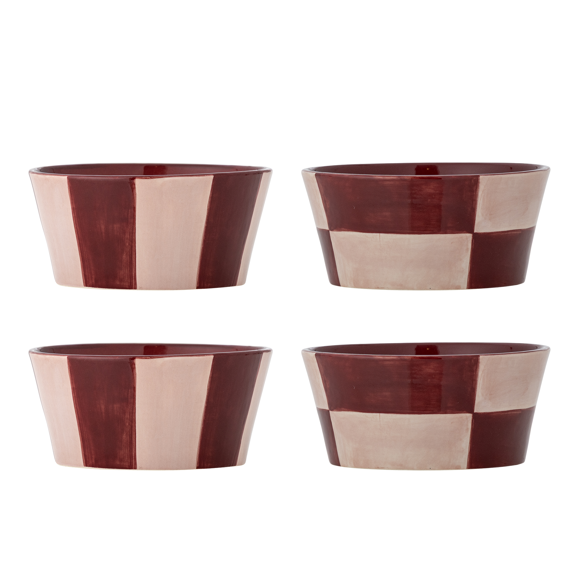 Bloomingville - Floki Skål, Rosa, Stentøj, D13,5xH6 cm, Set of 4