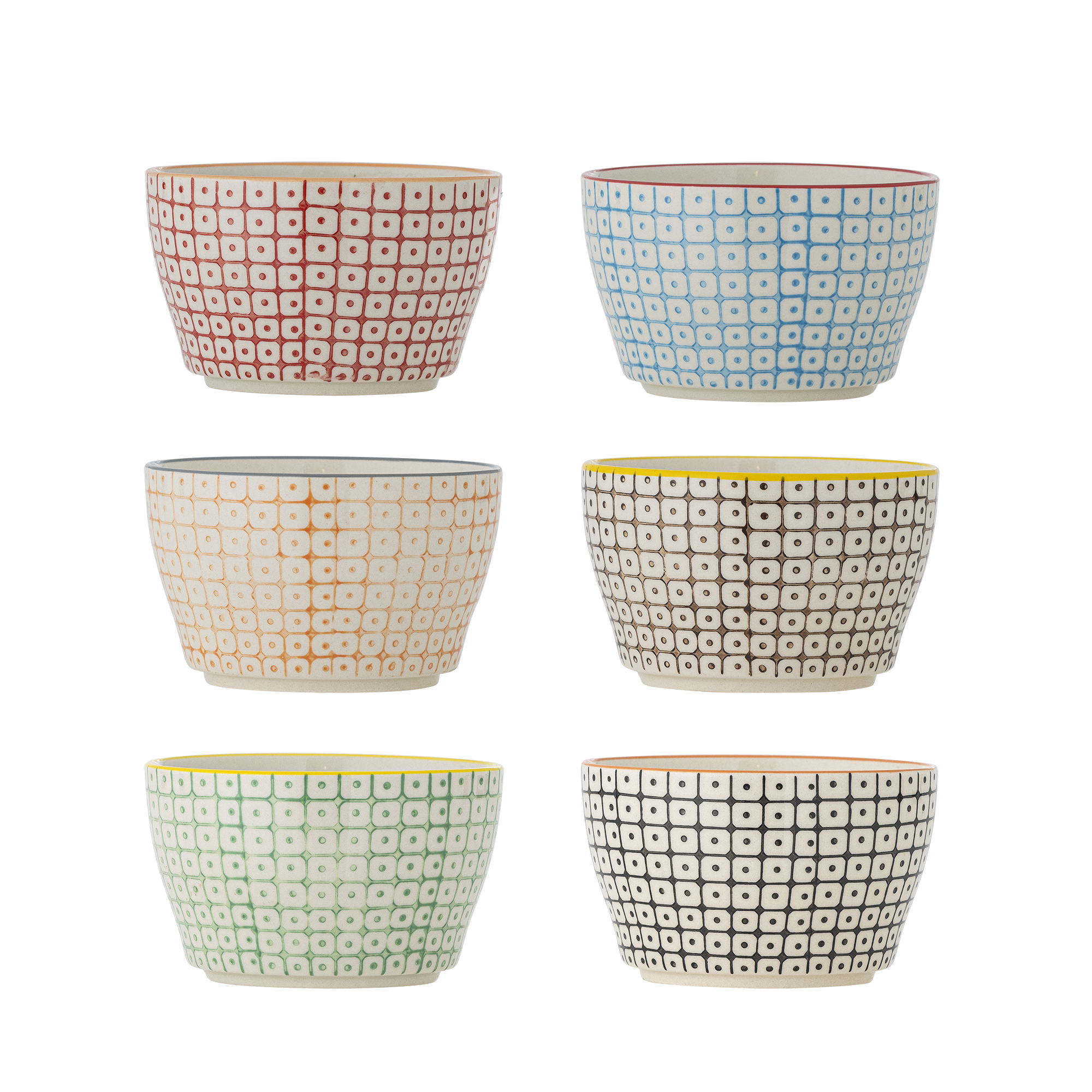 Bloomingville - Carla Skål, Multifarvet, Stentøj, D11xH6,5 cm, Set of 6