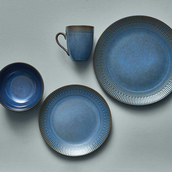 Relief - frokost tallerken stentøj blå 22 cm*