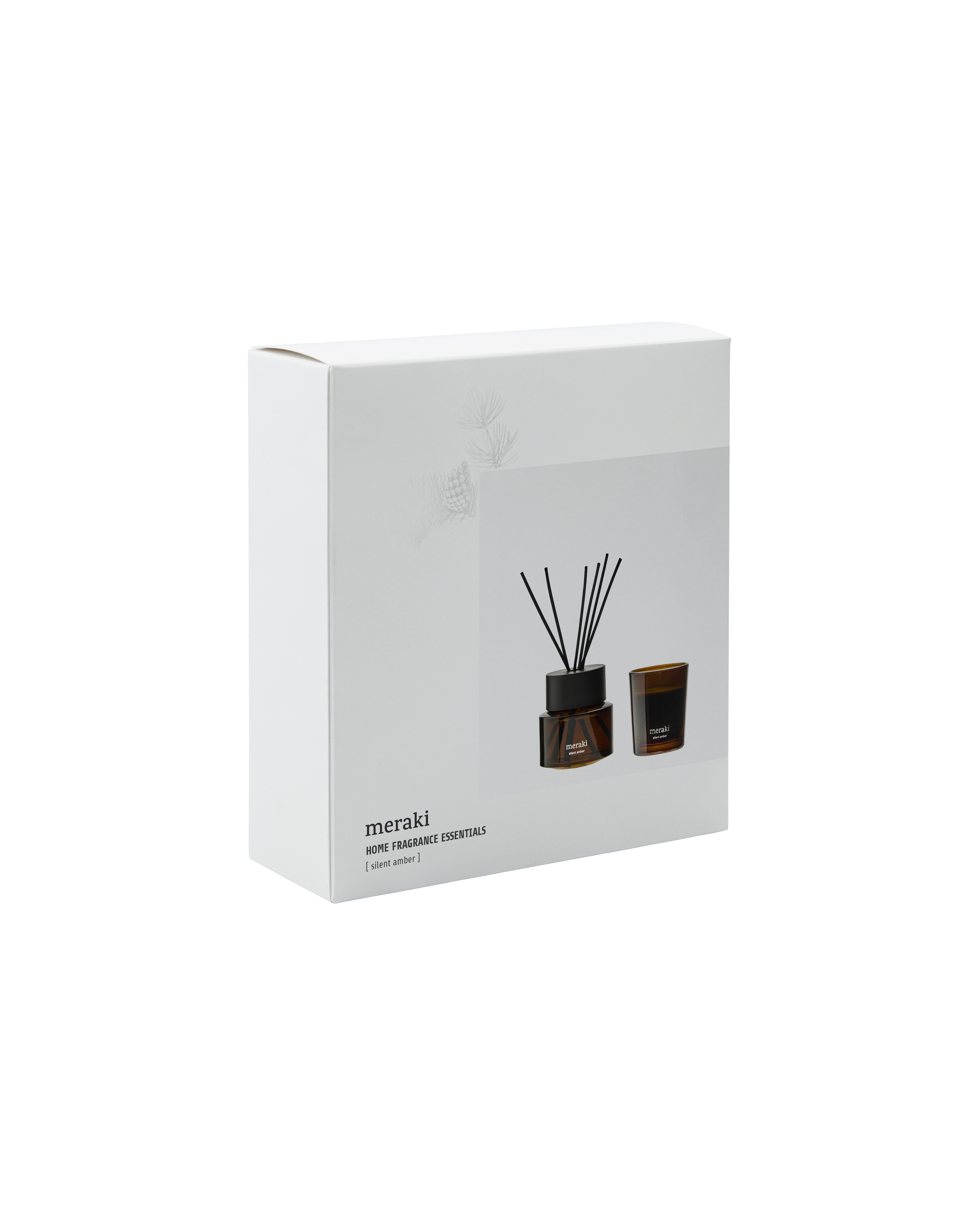 Gaveæske, silent amber diffusser + scented candle, 100|60 ml|g