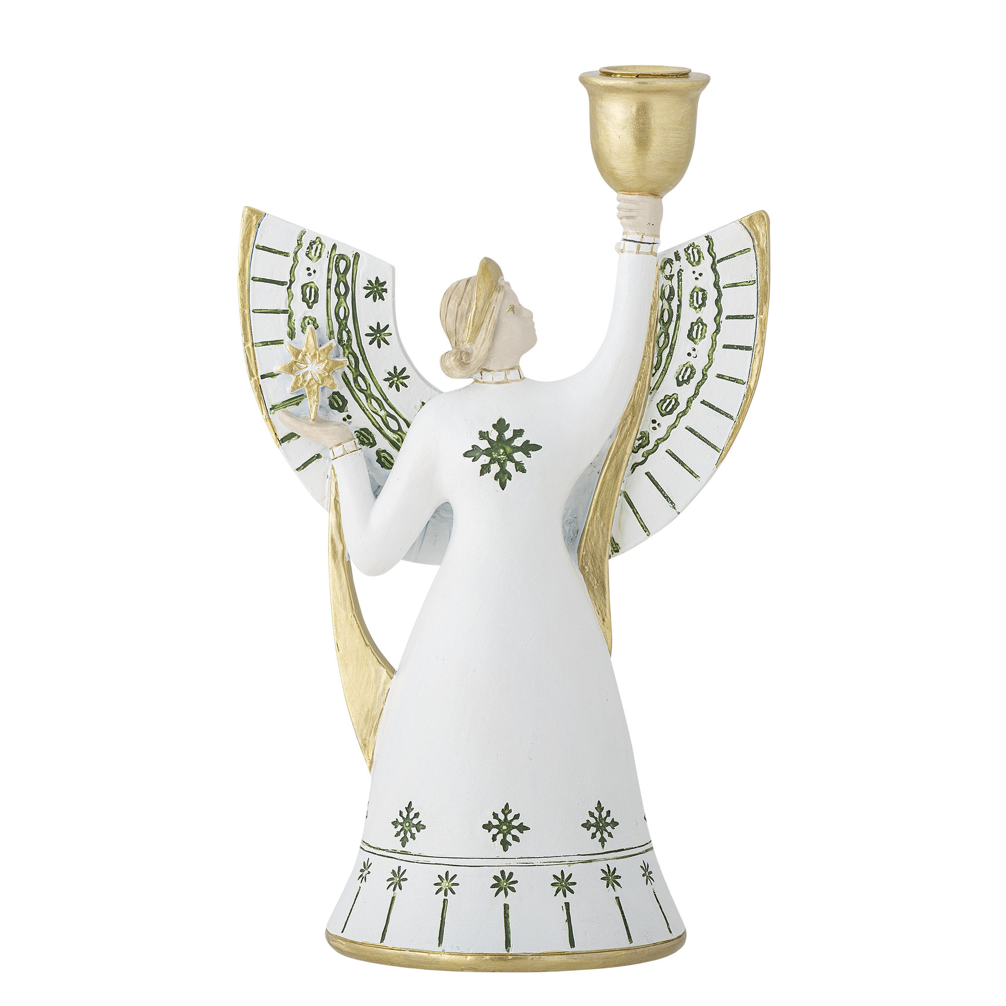 Bloomingville - Evangeline Lysestage, Hvid, Polyresin, L12xH19xW7,5 cm