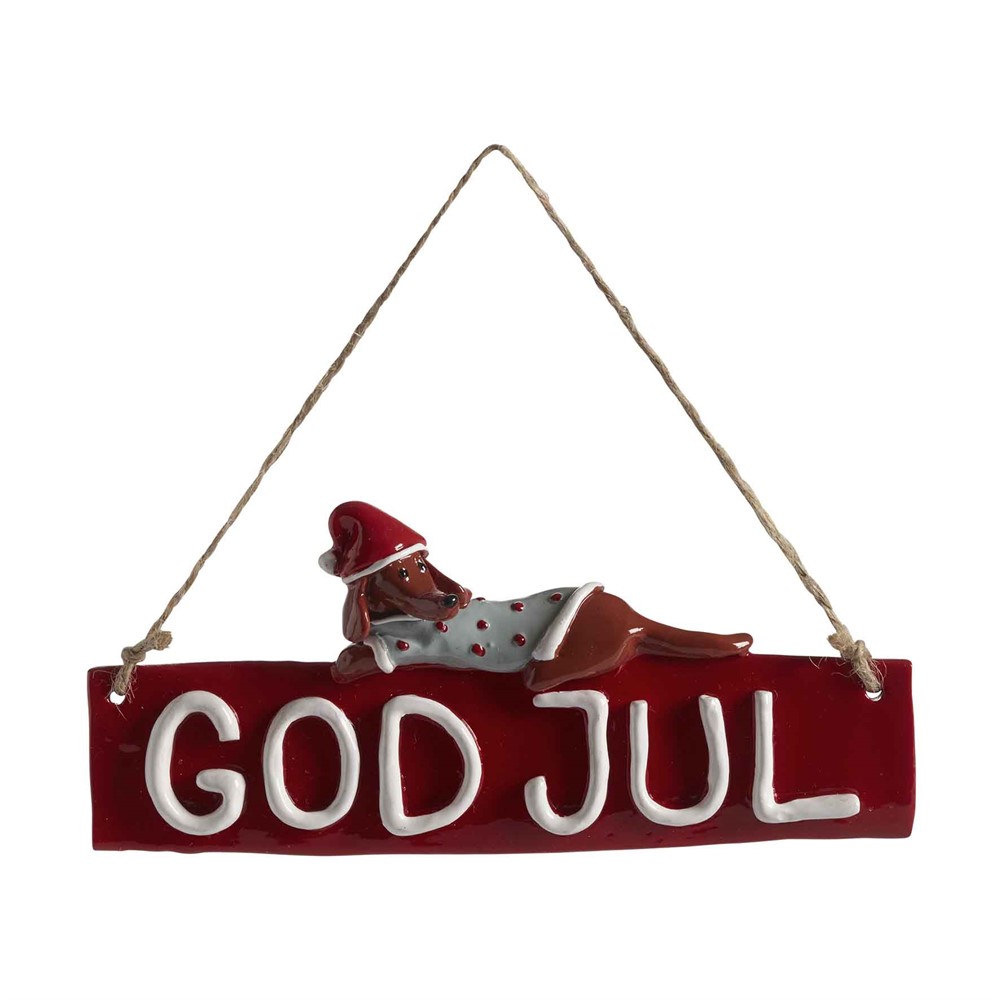 Nääsgränsgården - God Jul sign, dog Dusty L.18cm