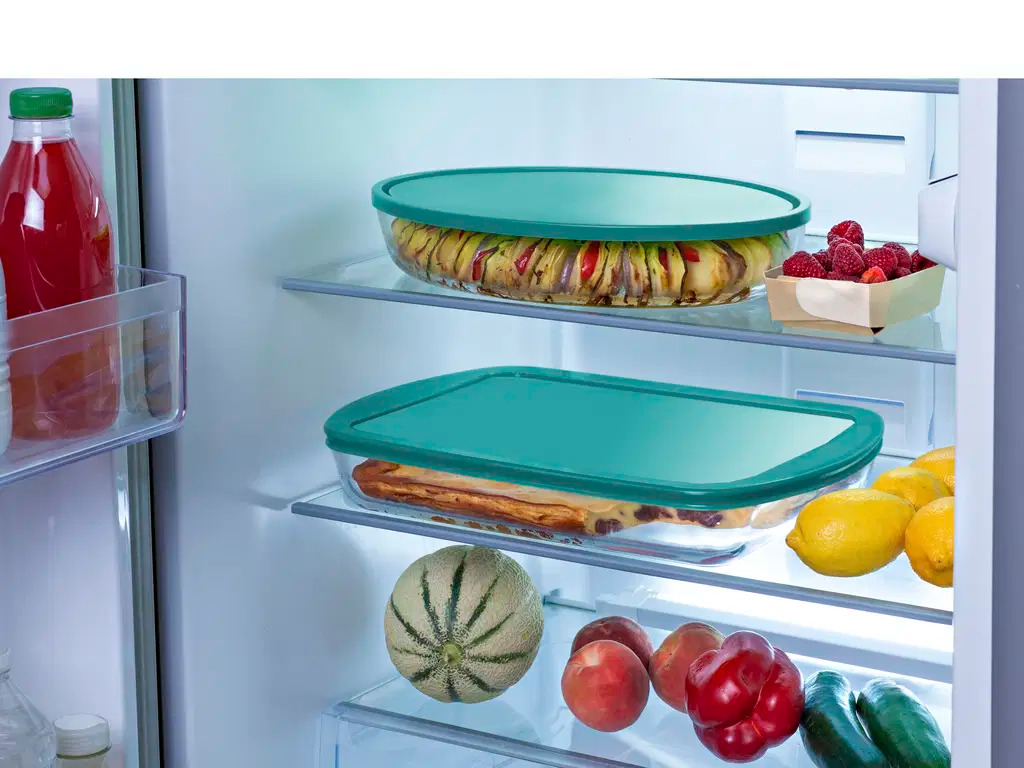 Pyrex Fad rektangulært med låg 40 x 27 x 7 cm Klar
