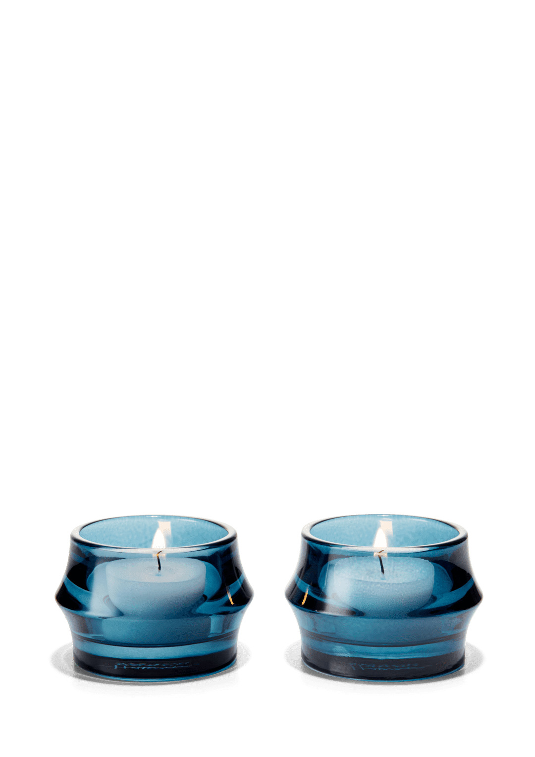 ARC Fyrfadsstage 2 stk blå glas Ø7,2 cm