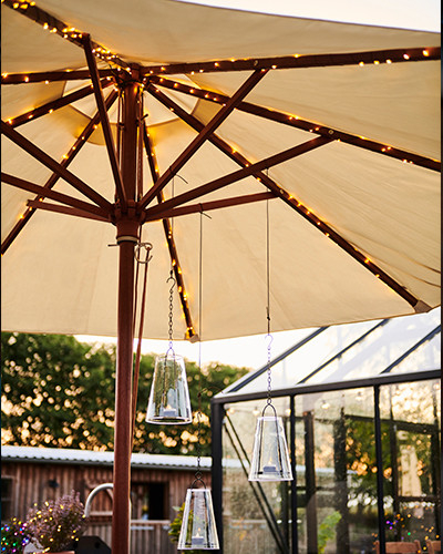 Knirke Solar Parasol, 8 x 1,5 m, sølv Knirke Solar Parasol, 8 x 1,5 m, sølv