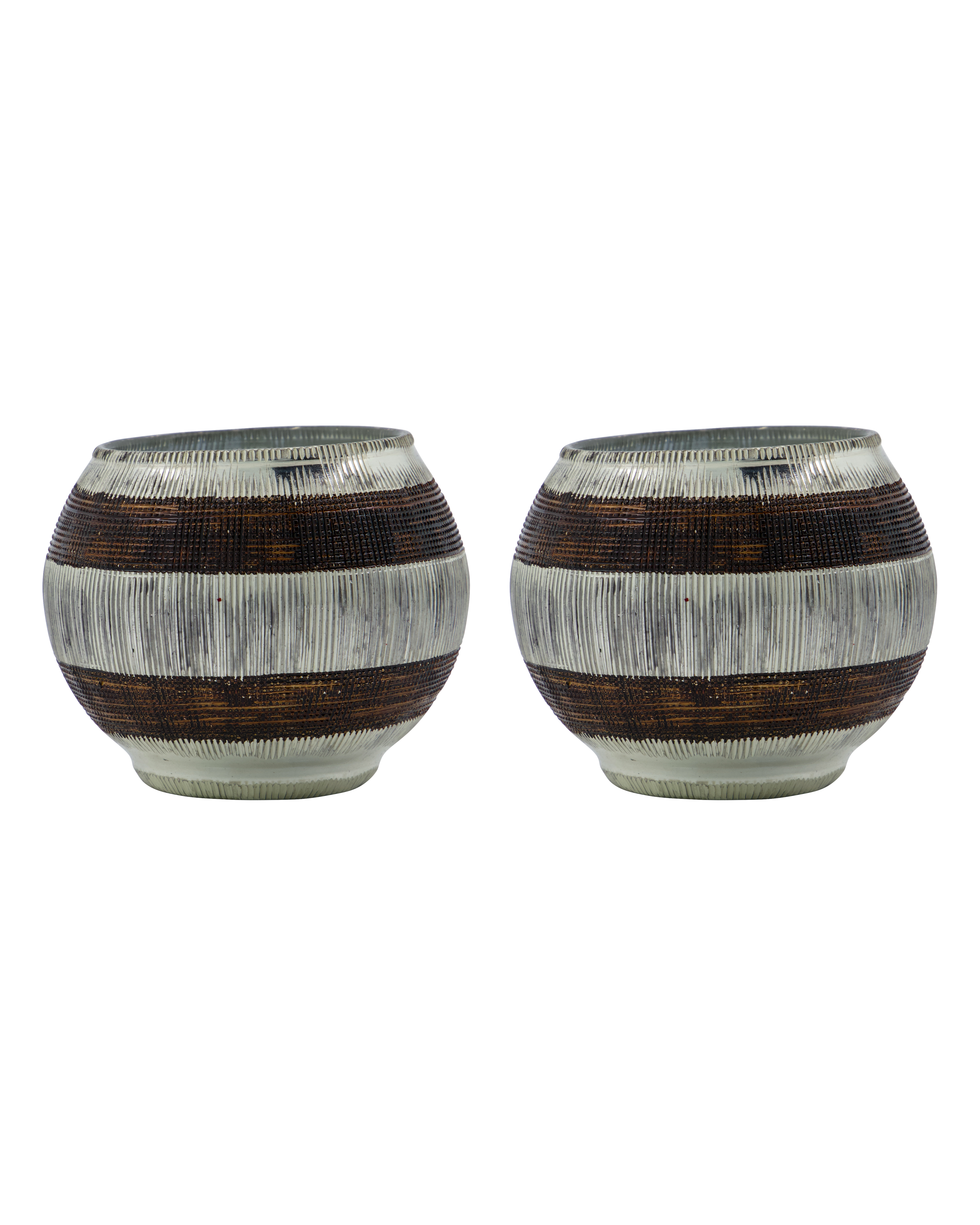 House Doctor - Fyrfadsstage, Stripe, Sølv finish, Brun