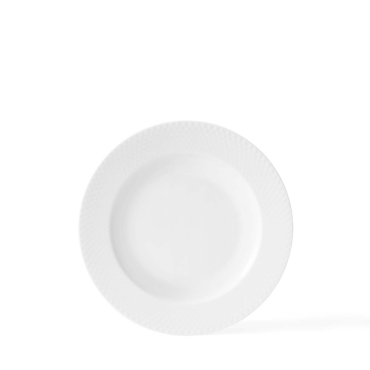 Billede af Lyngby Porcelæn - Rhombe Dyb tallerken Ø23 cm hvid porcelæn