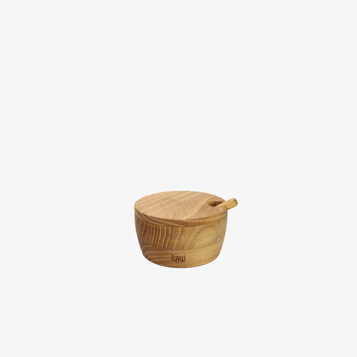 RAW Teak saltkar med låg + ske