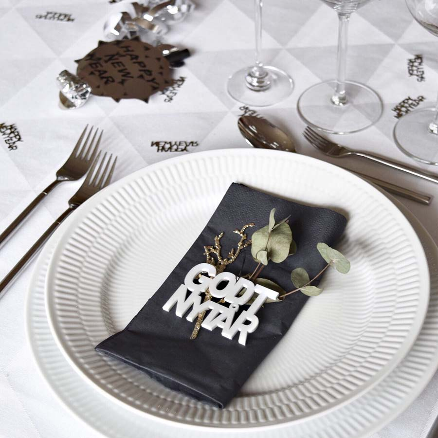 Godt Nytår, hvid 2 stk. Godt Nytår, hvid 2 stk.