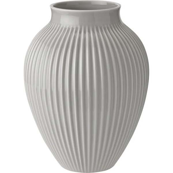 Billede af Knabstrup - , vase, riller grå, 27 cm