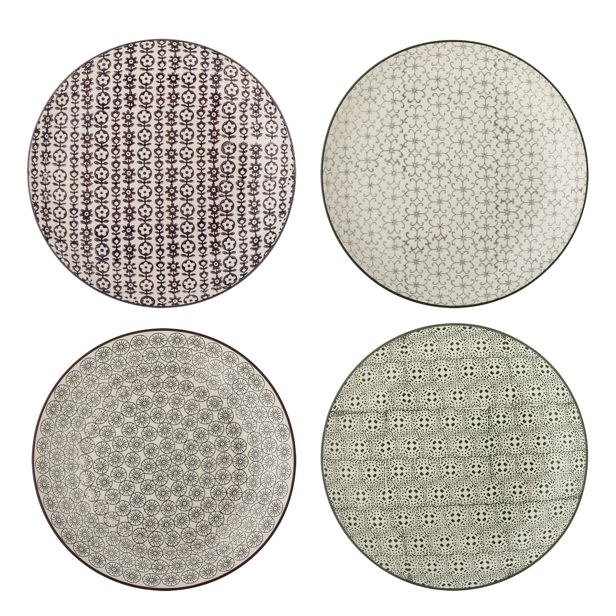 Bloomingville - Karine Tallerken, Multifarvet, Stentøj, D25xH2,5 cm