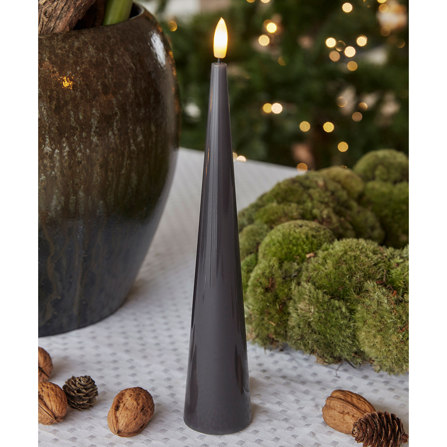 Sirius Sille Lak Keglelys - Ø4,8 x 26 cm, Stone Gray