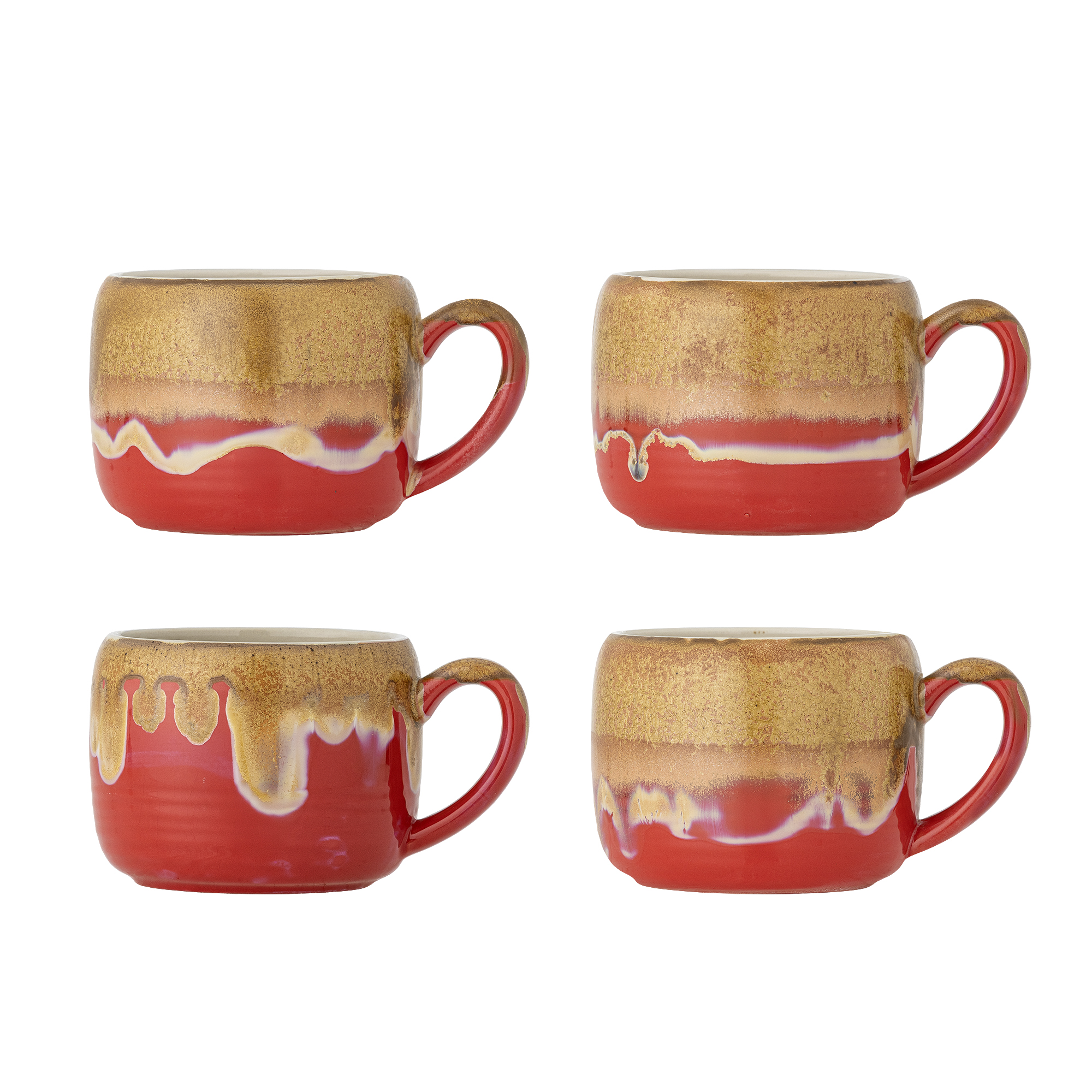 Bloomingville - Sheen Kop, Multifarvet, Stentøj, D10,5xH8 cm, Set of 4 billede